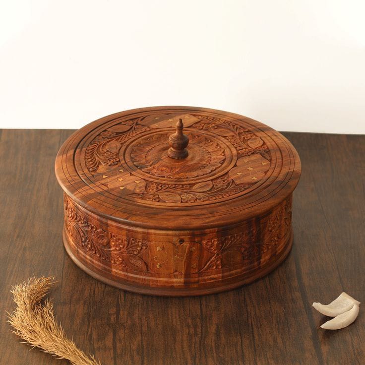 Traditional Handmade Wooden Hotpot for Roti