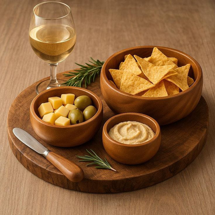 Luxury Handmade Wooden Bowl Set 🪵 | Elegant Serveware for Dining & Décor