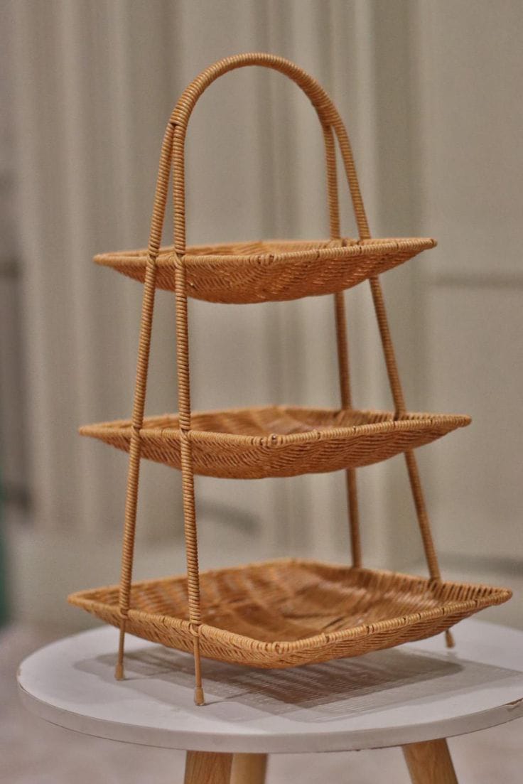 🌿 Natural Bamboo 3-Layer Stand | Stylish Serving Tray for Cakes, Fruits & Pastries