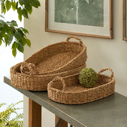 ✨ Natural Handwoven Basket Set | Stylish Storage & Serving Solution